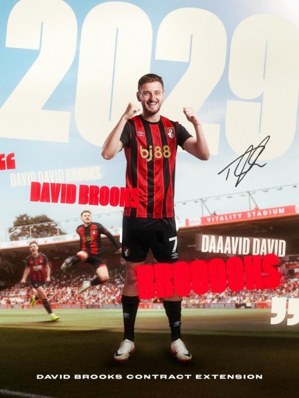Official: Bournemouth renews contract with 28-year-old winger David Brooks until 2029